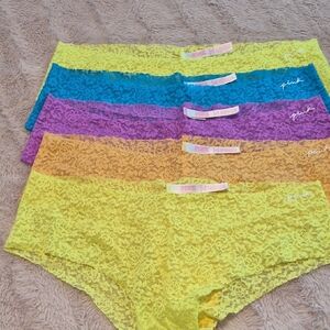 NWOT (8) Pairs Of Victoria's Secret Vibrant And Black Lace Panties Set XXL